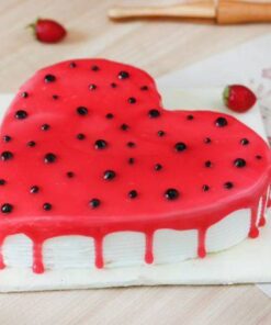Alternative view of Heart Touching Anniversary Cake