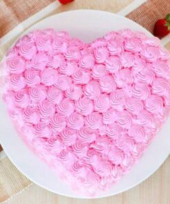 Alternative view of Pink Creamy Roses Heart Cake