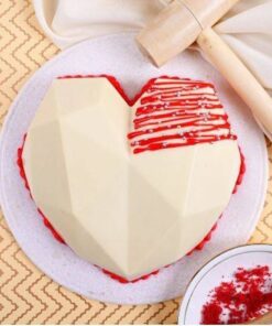 Heart Shaped Velvet  Creamy  Pinata Cake