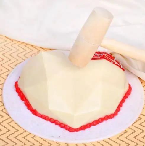 Heart Shaped Velvet  Creamy  Pinata Cake - Image 3