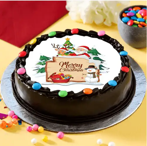 Merry Christmas Photo Cake