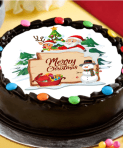 Alternative view of Merry Christmas Photo Cake