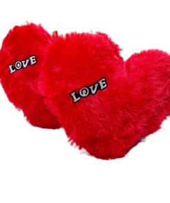 2 Cute Heart Shape Fur Pillows