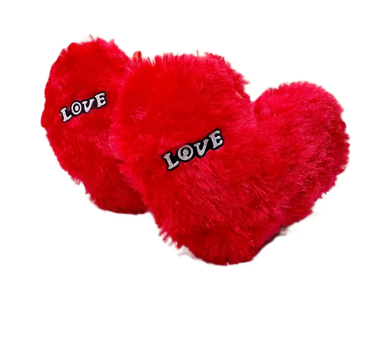 2 Cute Heart Shape Fur Pillows