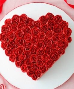Heart Shape Roses Design Cake