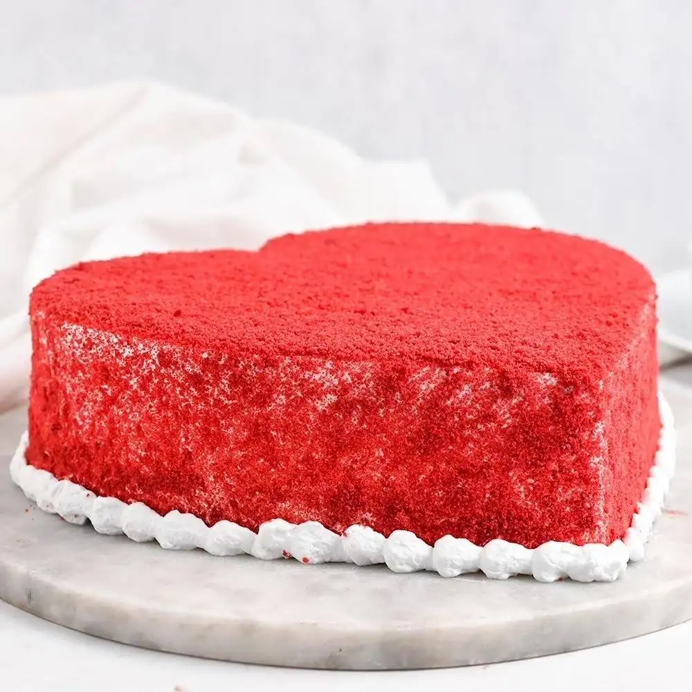 Delicious creamy Anniversary Heart Velvet Cake - Image 2