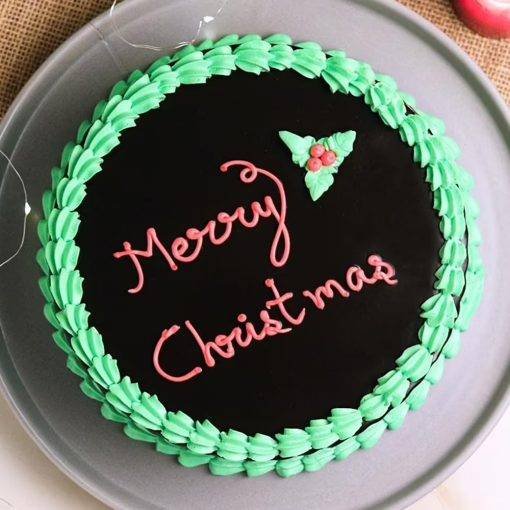 sq round chocolate merry christmas cake cake2400choc B 0