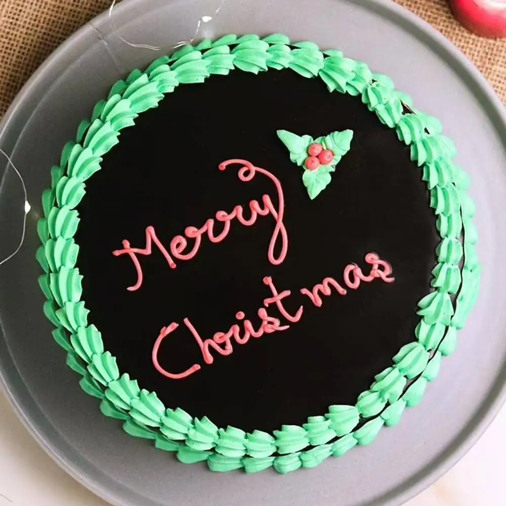 Christmas Special Round Shape Chocolate Cake - Image 2
