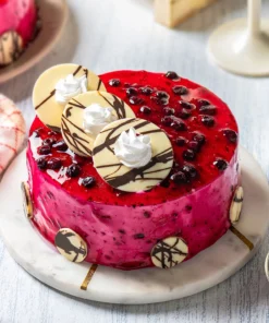 Creamy Designed Blueberry Cake