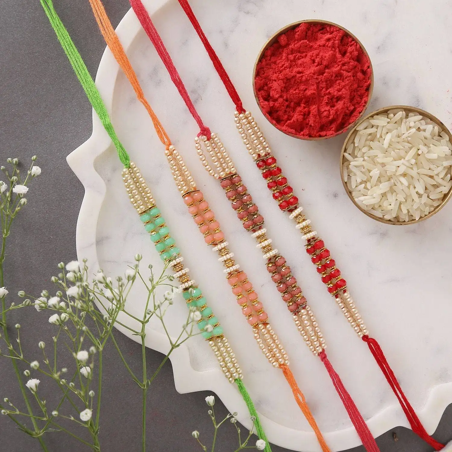 Colorfull Beads Rakhi's (Set of 4)