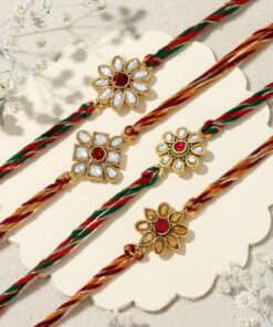 Designer Colorful Kundan Rakhi's (Set of 4)