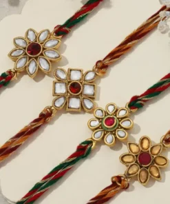Designer Colorful Kundan Rakhi's (Set of 4)