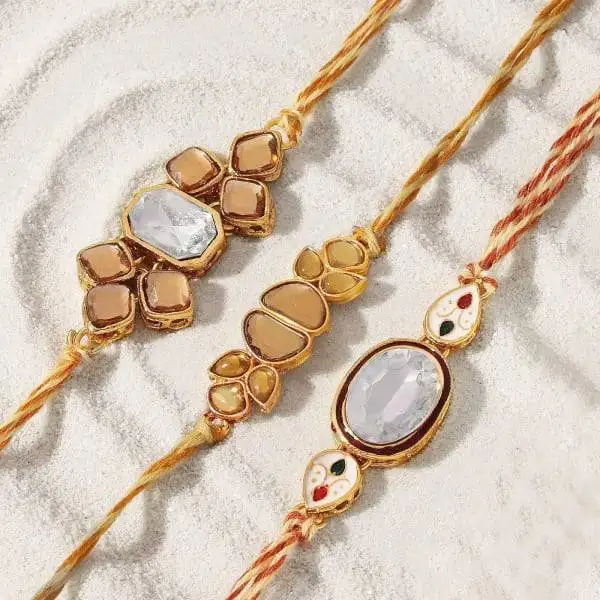 Designer Golden Rakhi's (Set of 3)