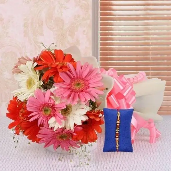 Gerbera with Rakhi Bunch