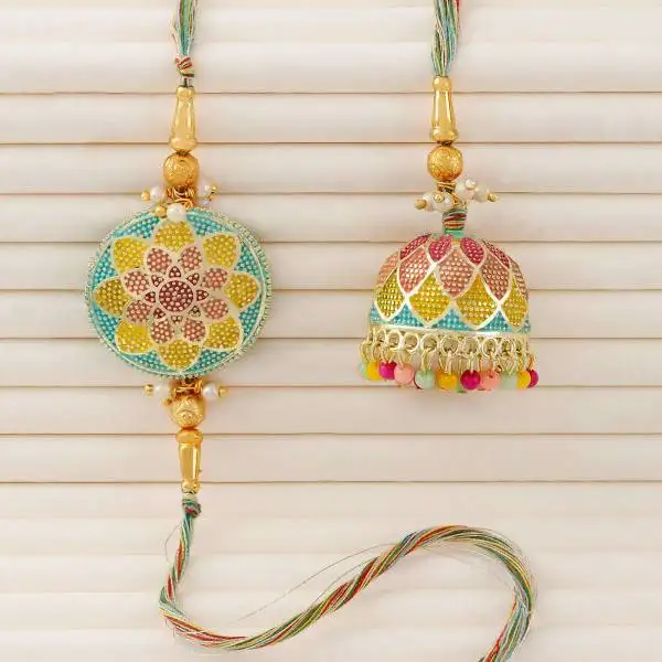 Minakari Lumba and Rakhi Set