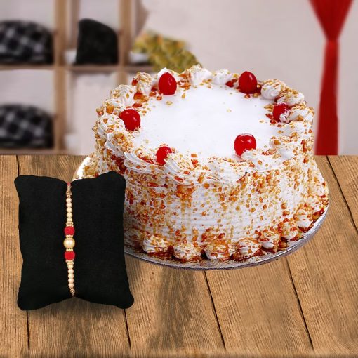 Pearl Rakhi with Butterscotch Cake