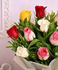 Rakhi with Floral Bunch