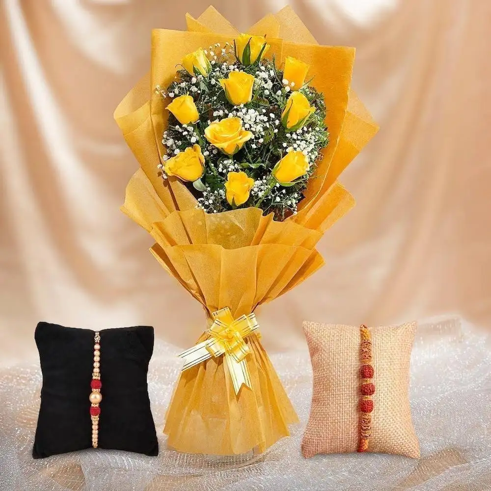 Rakhshabandhan Special Flowers n Rakhi's Combo