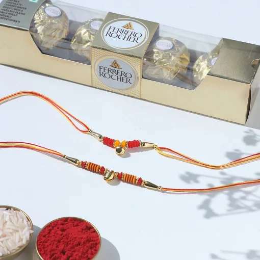 Rochers With Beads Rakhi Set