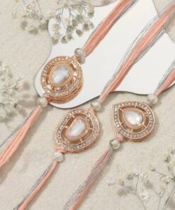 Rosy Kundan Rakhi's (Set of 3)