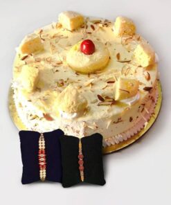 Ser of Rakhi's with Rasmalai Cake