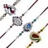 Set of 4 Multicolored Designer Rakhi's