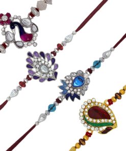 Set of 4 Multicolored Designer Rakhi's