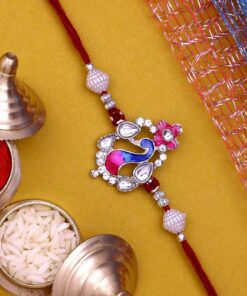 Alternative view of Set of 4 Multicolored Designer Rakhi's