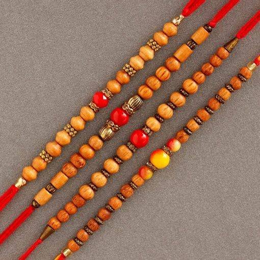 Wooden Beads Rakhi's (Set of 4)