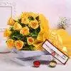 Yellow Roses with Rakhi