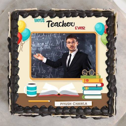 Best Teacher Ever Photo Cake