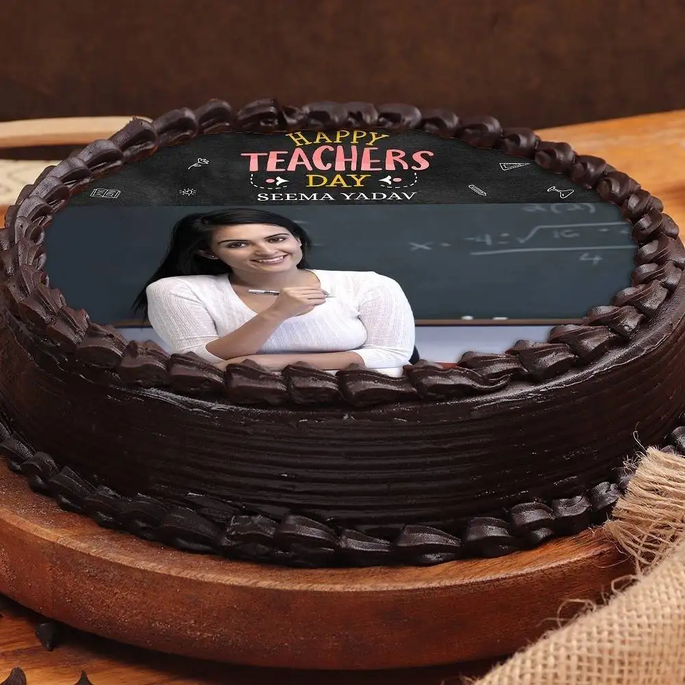 Chocolaty Photo Cake for Teachers