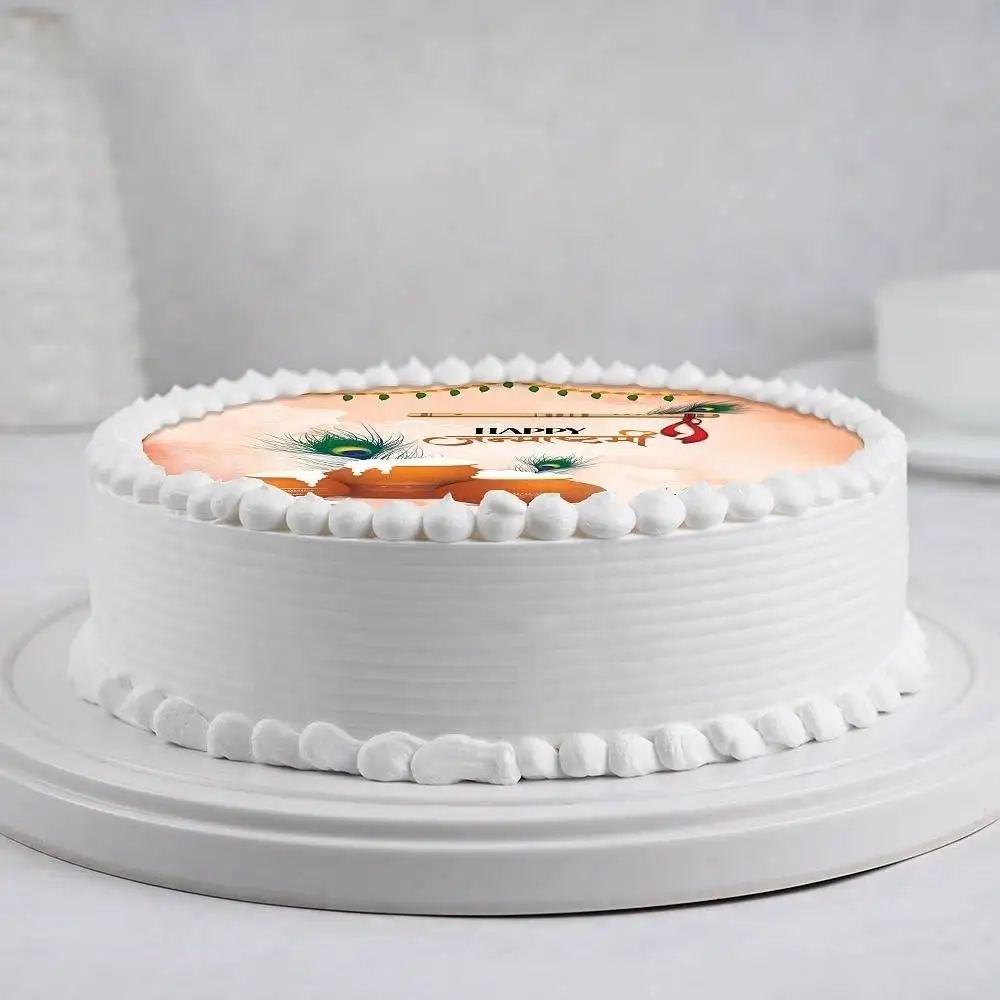 Happy Janmashtami Photo Cake