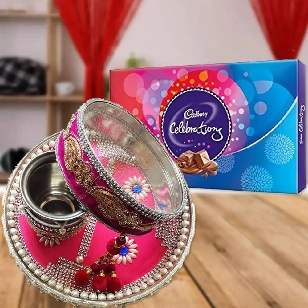 Celebration with Karwa Chauth Pooja Thaal