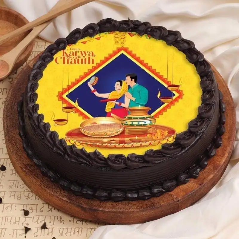 Chocolaty Karwa Chauth Cake