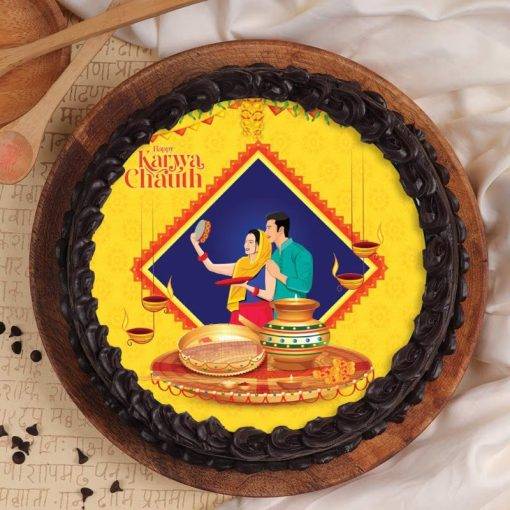 Chocolaty Karwa Chauth Cake