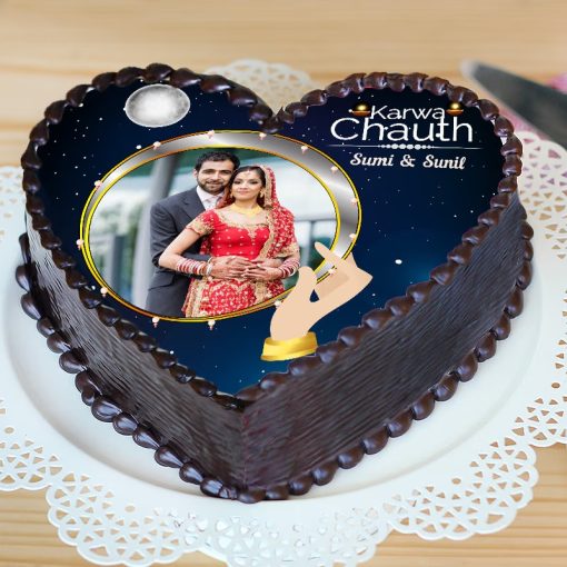 Personalized Karwa Chauth Cake