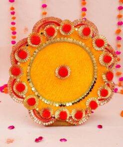 Red & Yellow Karwa Chauth Thaal Set