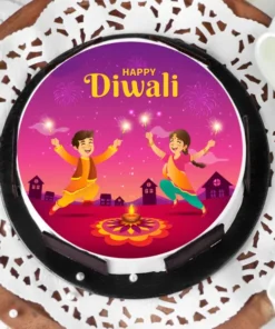 Colourfull Diwali Photo Cake