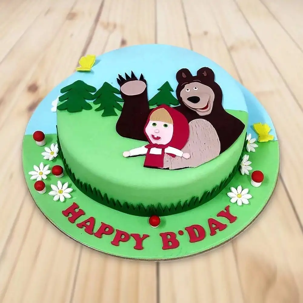 Masha and the Bear Cartoon Cake