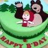 Masha and the Bear Cartoon Cake