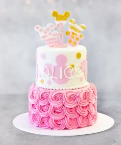 Tier Birthday Cake with Minnie Mouse