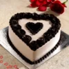 Chocolaty Heart and Roses Cake
