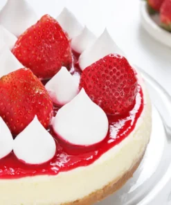 Delicious Cheese Cake with Strawberries on Top