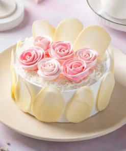 Exotic White Forest Rosy Cake