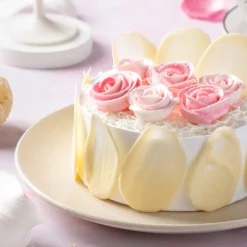 Exotic White Forest Rosy Cake