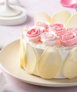 Exotic White Forest Rosy Cake