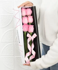 Box of 6 Pink Surprise Roses