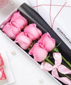 Box of 6 Pink Surprise Roses