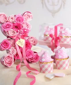 Creamy Cup Cakes with Floral Teddy